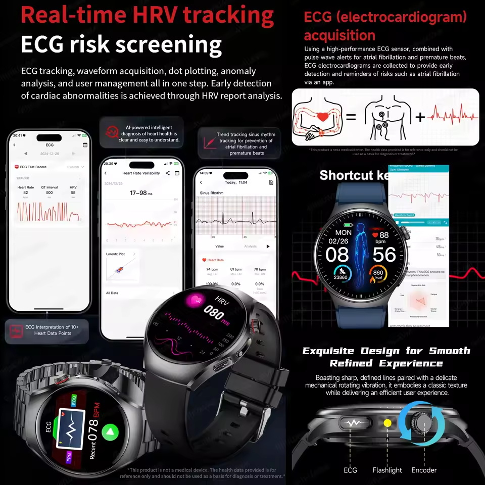 Novo Relógio Inteligente ECG P - Industrial Laser Temperature avaliação e preço
