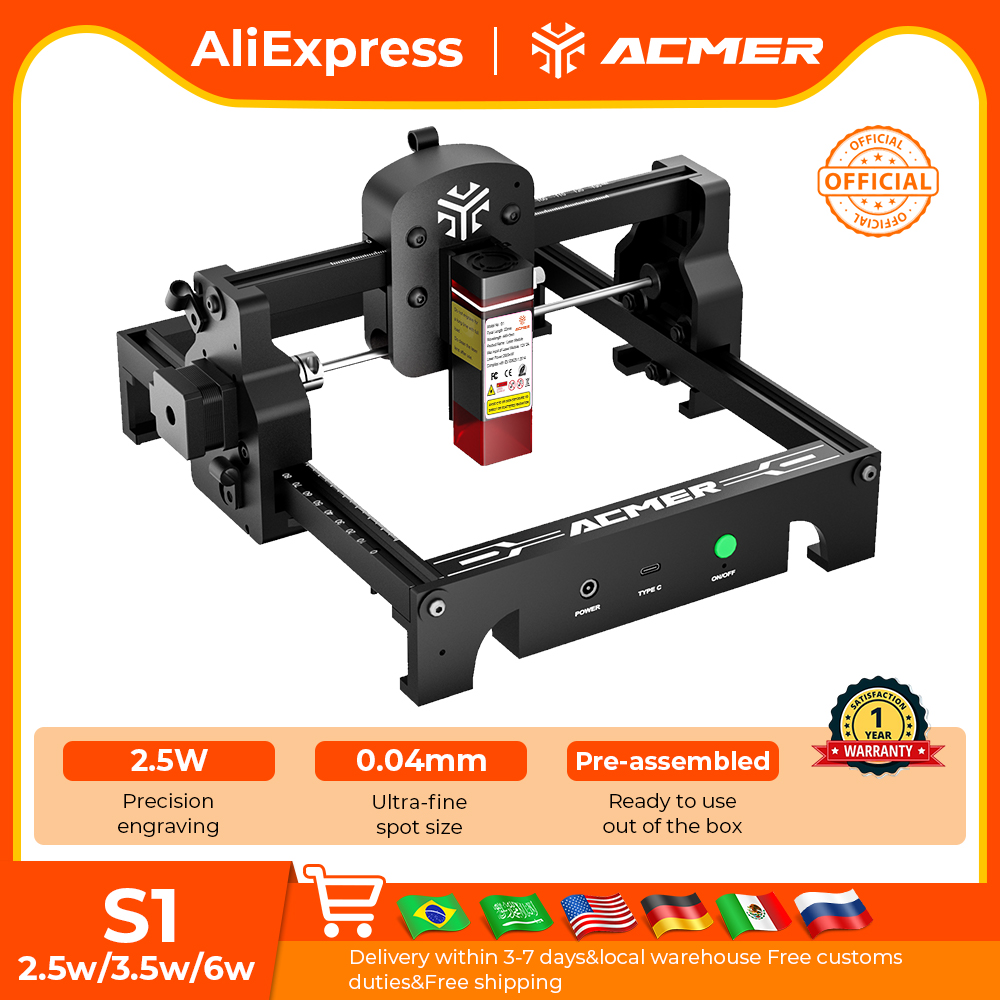 ACMER S1 Mini Máquina de grava - Laser Engraving Software avaliação e preço