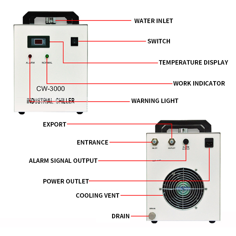 CW-3000AG 9l máquina de gravaç - Laser Chiller Water Cooler avaliação e preço