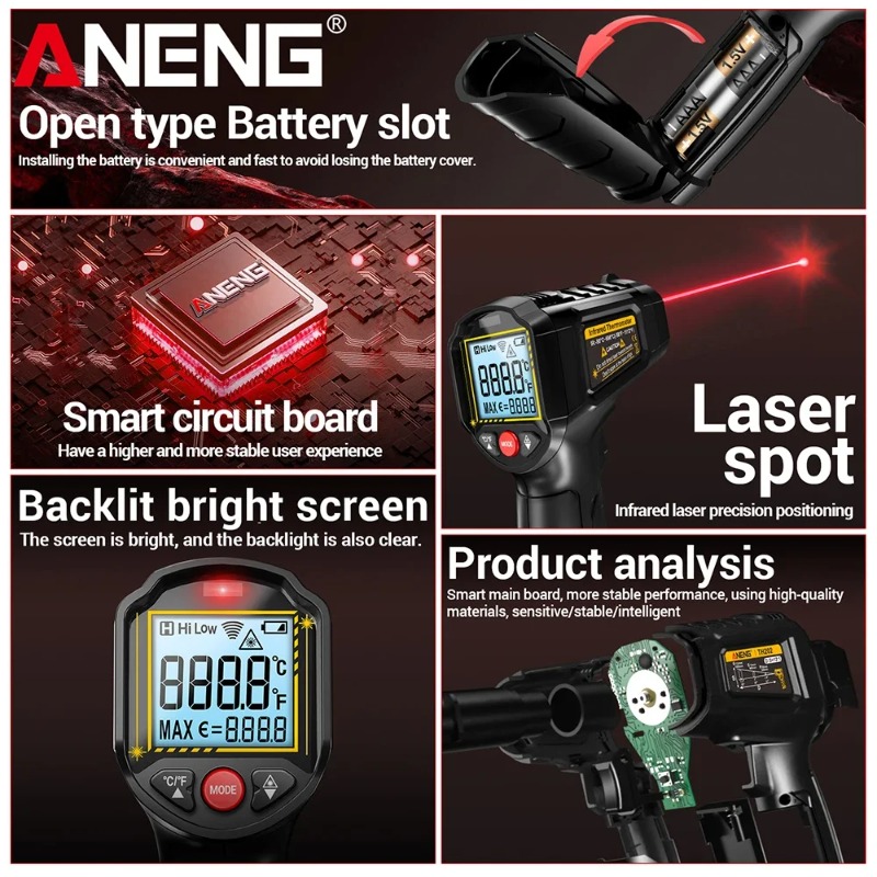 Aneng th202 termômetros portát - Industrial Laser Temperature avaliação e preço