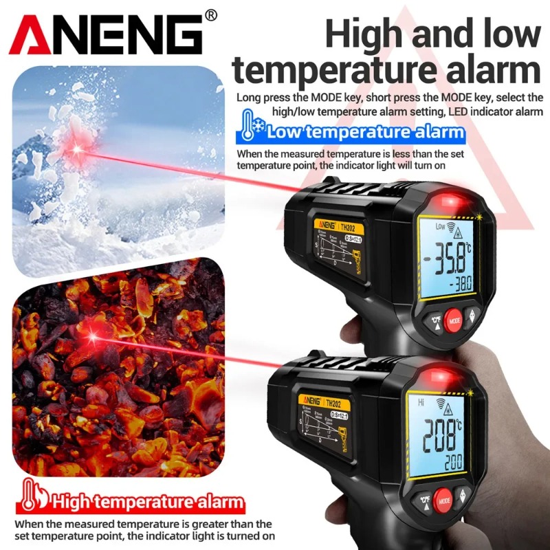 Aneng th202 termômetros portát - Industrial Laser Temperature avaliação e preço