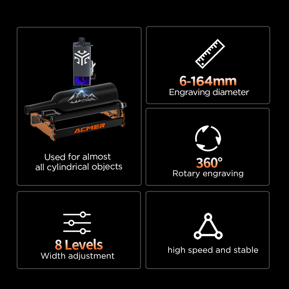 Rolo giratório a laser ACMER M - Laser Engraving Software avaliação e preço