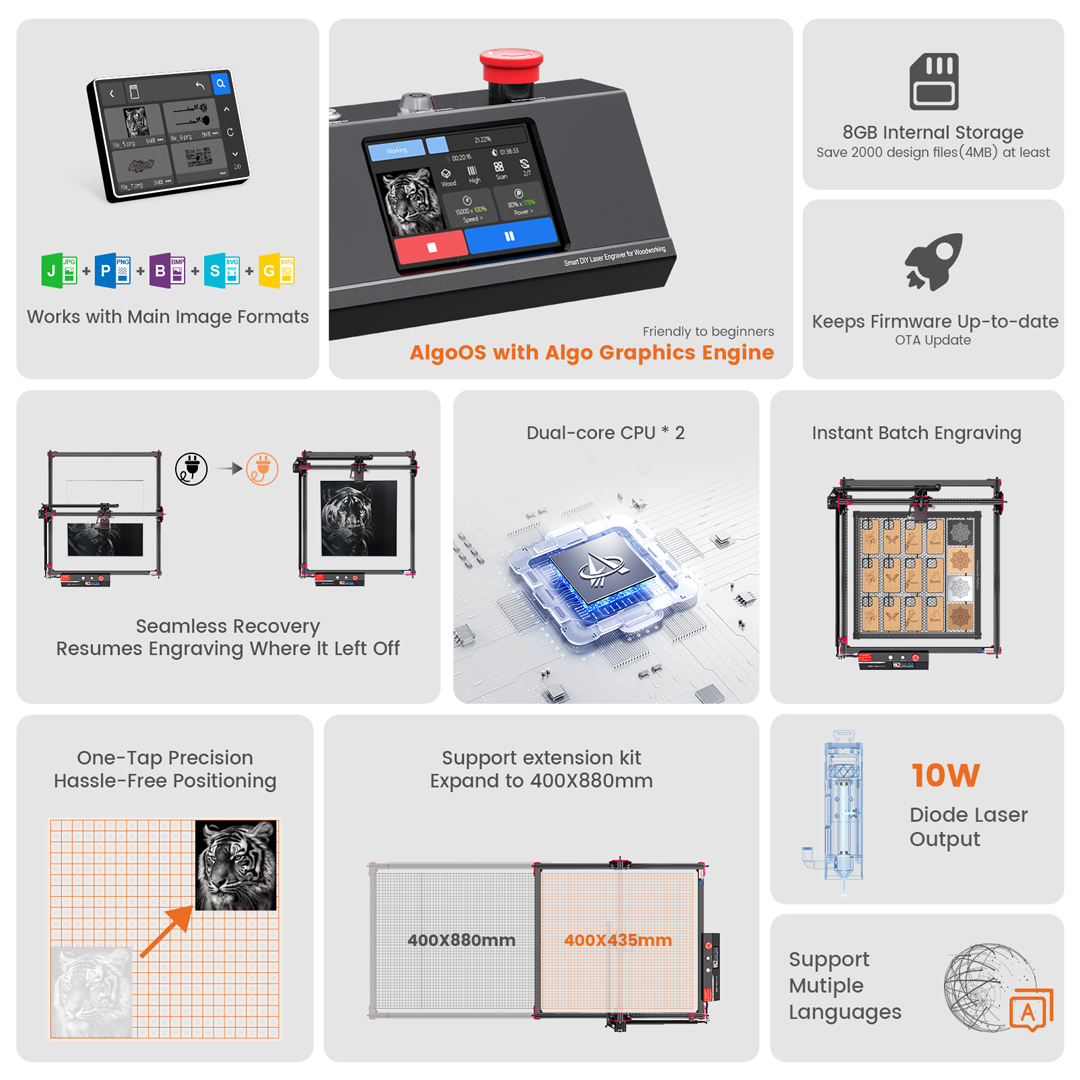 AlgoLaser DIY KIT MK2 10W Grav - Laser Engraving Software avaliação e preço